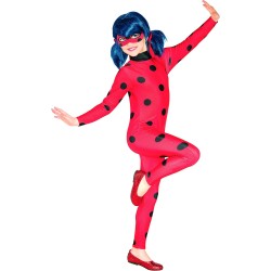 Rubies - Costume Ladybug Classic per bambina, Tg. XL (9/10 anni), Tuta stampata e maschera, Licenza Ufficiale Miraculous Ladybug