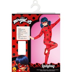 Rubies - Costume Ladybug Classic per bambina, Tg. XL (9/10 anni), Tuta stampata e maschera, Licenza Ufficiale Miraculous Ladybug