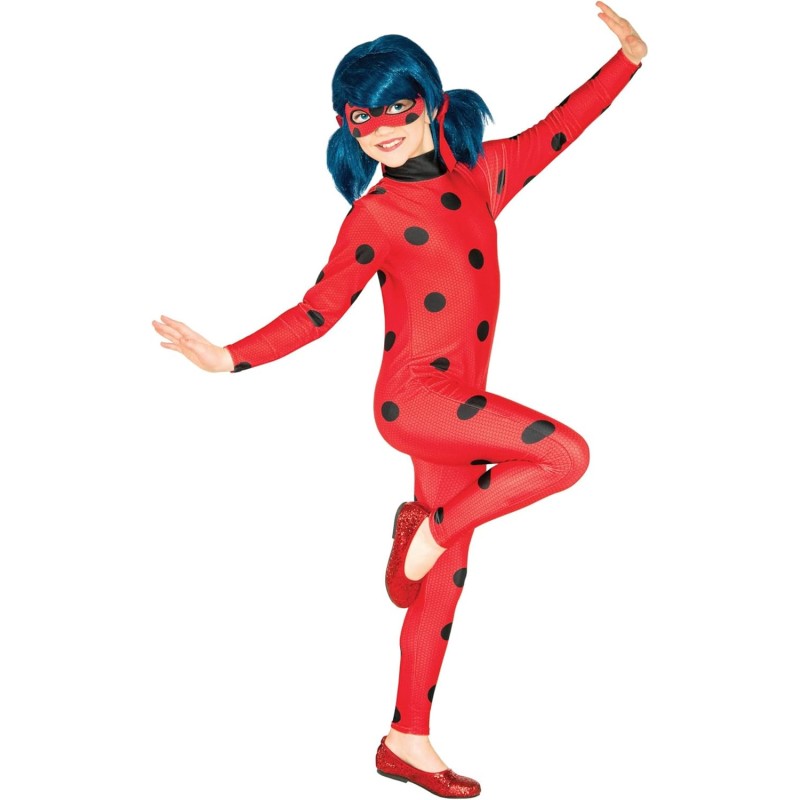 Rubies - Costume Ladybug Classic per bambina, Tg. XS (1/2 anni), Tuta stampata e maschera, Licenza Ufficiale Miraculous Ladybug,