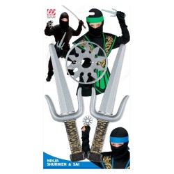 Widmann - "SET ARMI NINJA" (coppia di Sai e 2 Shuriken), 01205