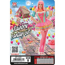 Widmann - Costume Donna Rainbow Fantasy Girl, Colore Arcobaleno, Taglia Unica, 49481