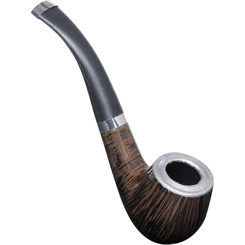 Widmann - Pipa 14,5 cm, Marrone e Nera, Replica, Pipa da Tabacco, Costume da Detective, carnevale, 8626P