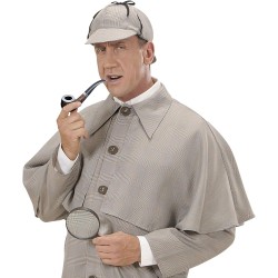 Widmann - Pipa 14,5 cm, Marrone e Nera, Replica, Pipa da Tabacco, Costume da Detective, carnevale, 8626P