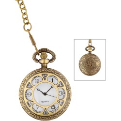 Widmann - Orologio da Tasca Meccanico con Catena, Accessorio retrò, Steampunk, Gioielli, Carnevale, Feste a Tema, 10025