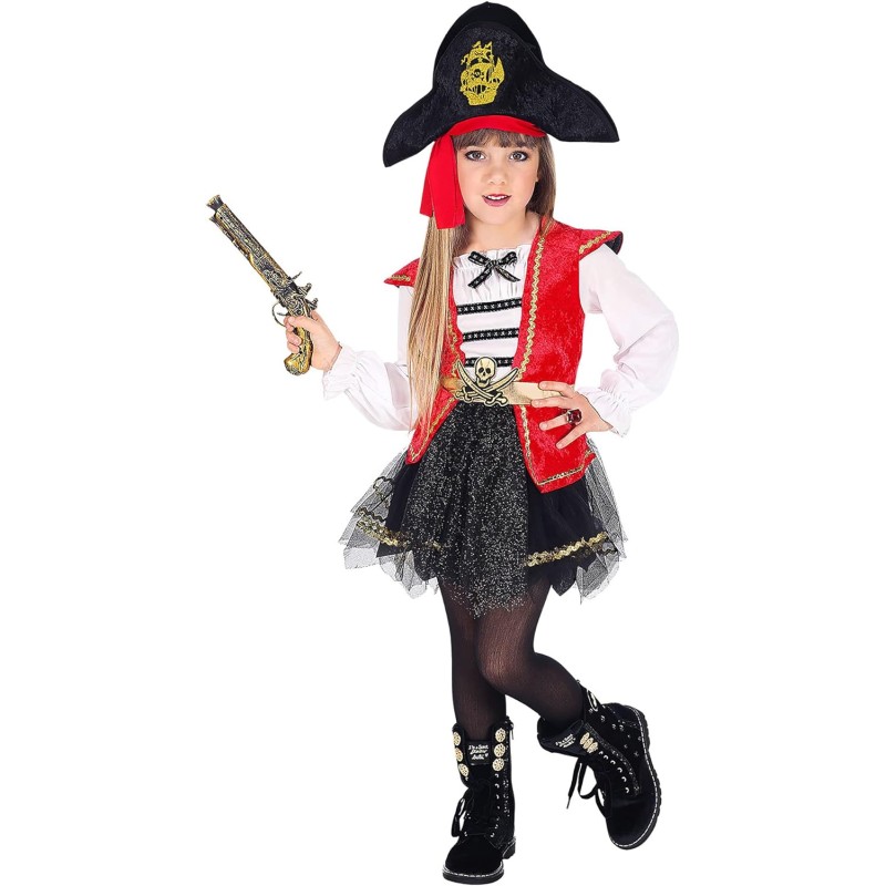 Widmann - Costume da Capitano Pirata per Bambina, 116 cm (4/5 anni), 06985