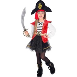 Widmann - Costume da Capitano Pirata per Bambina, 116 cm (4/5 anni), 06985