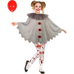 Widmann - Poncho per bambini, con colletto e pompon, mantello, costume, travestimento, feste a tema, carnevale, Halloween, 48149