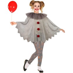 Widmann - Poncho per bambini, con colletto e pompon, mantello, costume, travestimento, feste a tema, carnevale, Halloween, 48149