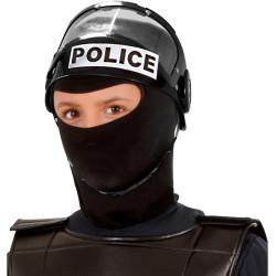 Widmann - Casco operativo con visiera, Elmo Polizia Antisommossa, accessorio per costume adulto in plastica dura, 2822R