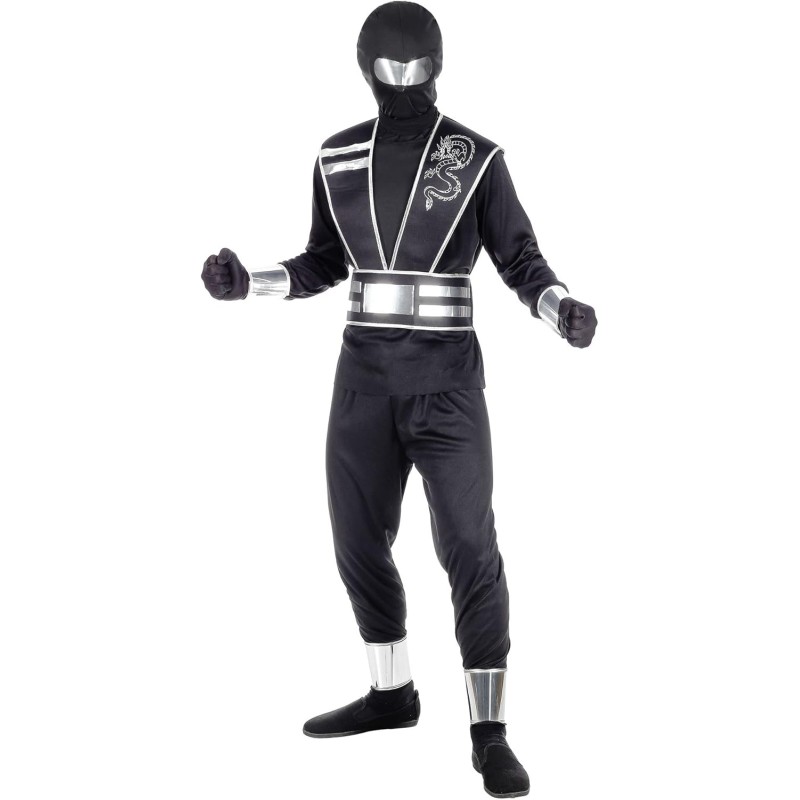 Widmann - Costume da bambino Mirror Ninja Tg. (140 cm - 8/10 anni), Combattente (casacca, pantaloni, corazza con cintura, bracci