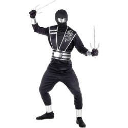 Widmann - Costume da bambino Mirror Ninja Tg. (140 cm - 8/10 anni), Combattente (casacca, pantaloni, corazza con cintura, bracci