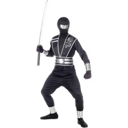 Widmann - Costume da bambino Mirror Ninja Tg. (140 cm - 8/10 anni), Combattente (casacca, pantaloni, corazza con cintura, bracci