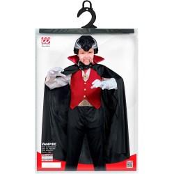 Widmann - Costume Vampiro Bambino Tg. (164 cm - 14/16 anni), (gilet, fusciacca, farfallino, collana con medaglione, guanti, mant