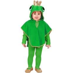 Widmann - Costume da Rana per bambino in Peluche, Poncho con Cappuccio, Tg. (98 cm - 1/2 anni), 60229