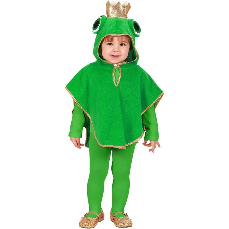 Widmann - Costume da Rana per bambino in Peluche, Poncho con Cappuccio, Tg. (98 cm - 1/2 anni), 60229