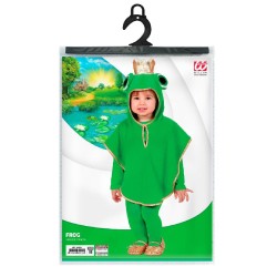 Widmann - Costume da Rana per bambino in Peluche, Poncho con Cappuccio, Tg. (98 cm - 1/2 anni), 60229