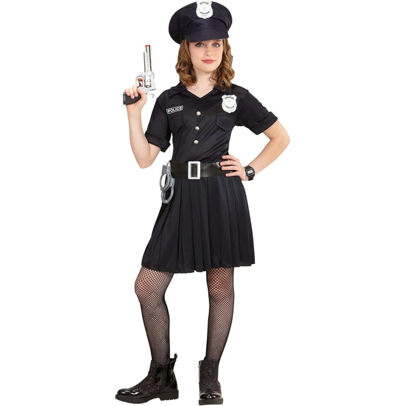 Widmann - Costume da Poliziotta Bambina, Uniforme di Polizia, Tg. (140 cm - 8/10 anni), 65557