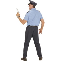 Widmann - Costume da Ufficiale di Polizia per adulti Tg. XL (camicia, pantaloni, cintura, cravatta, cappello), 04034