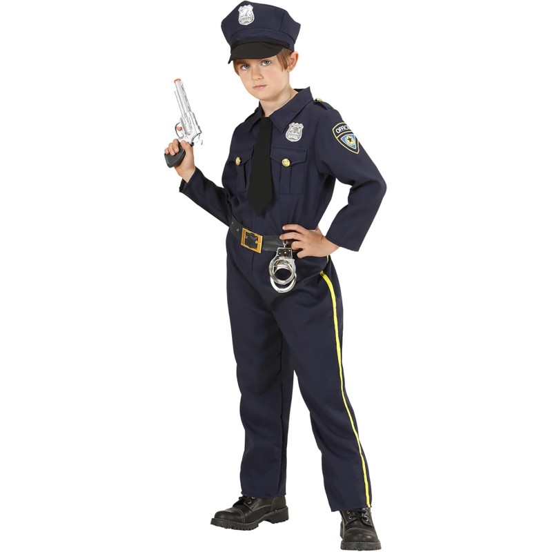 Widmann - Costume da Poliziotto per bambino Tg. (104 cm - 2/3 anni), uniforme, poliziotto, polizia, 76554