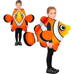 Widmann - Costume da bambino Pesce Tropicale Tg. (116/128 cm - 4/7 anni), tuta, pesce pagliaccio, mondo sottomarino, 03223