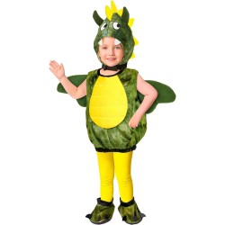 Widmann - Costume da Drago per bambini Tg. (104 cm - 2/3 anni), tuta con cappuccio, 26149