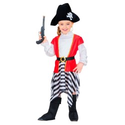 Widmann - Costume Piratessa Tg. (98 cm - 1/2 anni) (camicia con casacca, gonna, cintura, copristivali, cappello), 48978