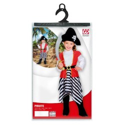 Widmann - Costume Piratessa Tg. (98 cm - 1/2 anni) (camicia con casacca, gonna, cintura, copristivali, cappello), 48978