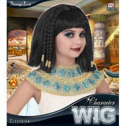 Widmann - Parrucca Cleopatra Egiziani con Trecce Decorate da Bambina Femmina, Nero, 46931