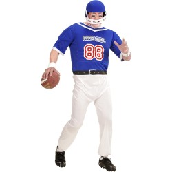 Widmann - Costume Per Adulti American Football Player Blu, Tg. M (tuta, casco), 03922