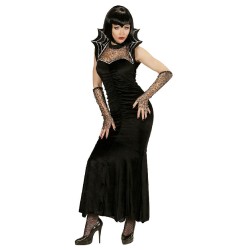 Widmann - Vestito Spiderella Costume Donna, Tg. S, vestito, guanti senza dita, 06101