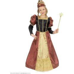 Widmann - Costume da Principessa Regale per bambine (Royalty) Tg. (140 cm - 8/10 anni), vestito con cerchio, copricapo, 58677