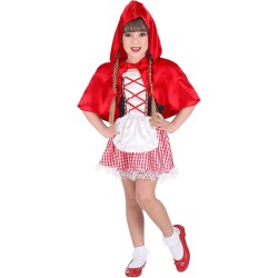 Widmann - Costume Mantellino Rosso per Bmbina Tg. (128 cm - 5/7 anni), Cappuccetto Rosso, 02046