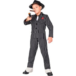 Widmann - Costume da Gangster per bambini Tg. (140 cm - 8/10 anni), abito gessato, criminale, boss mafioso, 18827