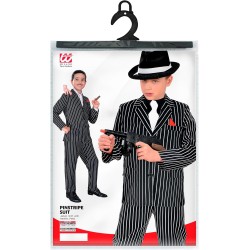 Widmann - Costume da Gangster per bambini Tg. (140 cm - 8/10 anni), abito gessato, criminale, boss mafioso, 18827