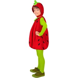 Widmann - Costume da Fragola per bambino Tg. (116 cm - 4/5 anni), tuta e copricapo, 26075