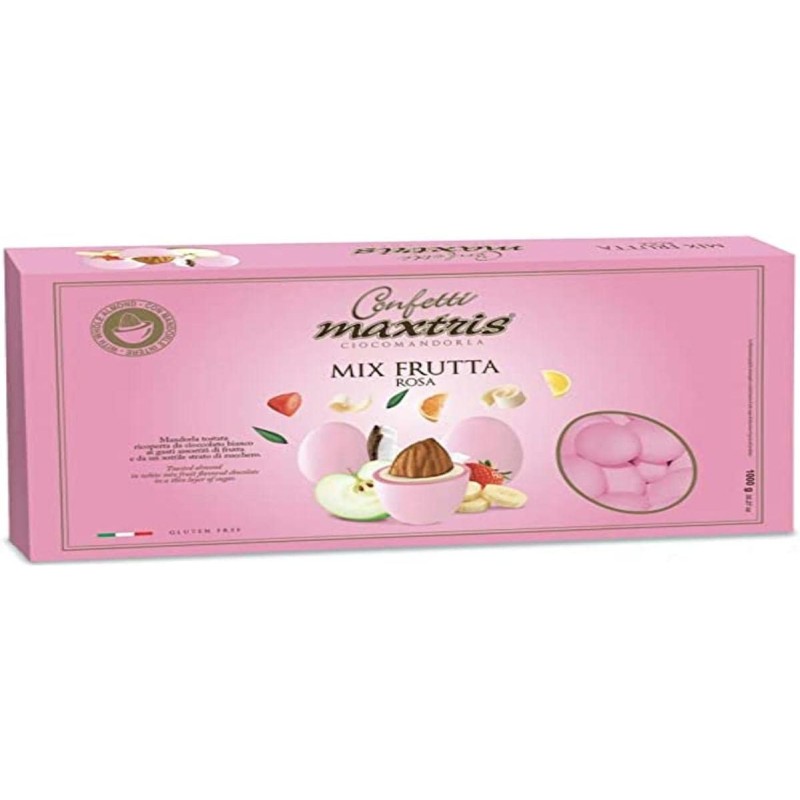 MAXTRIS Confetti Tenerezza al Cioccolato Frutta Rosa 1Kg, MAXFRUROSA