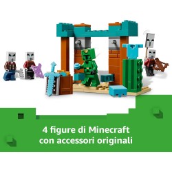 LEGO 21267 Minecraft Pattuglia nel Deserto della Bestia, Gioco di Ruolo da 7 Anni in su con 4 Personaggi del Videogioco, Funzion