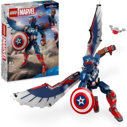 LEGO 76296 Marvel Nuovo Personaggio Costruibile di Captain America, Action Figure Giocattolo, Supereroe Snodabile da Collezione 