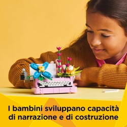 LEGO Creator 31169 - 3 in 1 Macchina da Scrivere con Fiori Giocattolo - Si Trasforma in Keytar o in Vaso, Modellini da Costruire