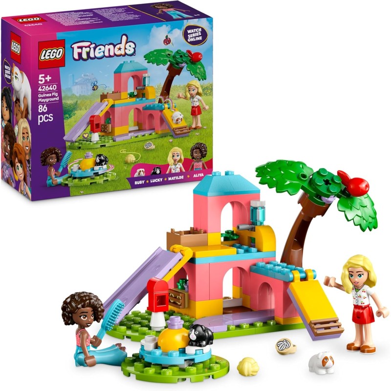 LEGO Friends 42640 - Il Parco Giochi dei Porcellini d’India, per Bambine da 5 Anni per la Cura degli Animali Domestici, Giocatto