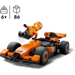 LEGO City 60442 - Pilota e Monoposto McLaren F1 - Modello di Macchina Giocattolo da Formula 1 con Minifigure