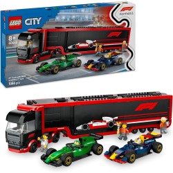 LEGO City 60445 - Autotrasportatore F1 con Monoposto RB20 e AMR24 F1 - Camion Giocattolo da Costruire con 2 Modelli di Auto da C