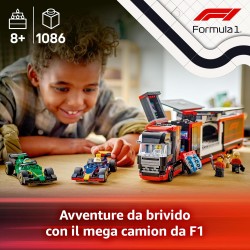 LEGO City 60445 - Autotrasportatore F1 con Monoposto RB20 e AMR24 F1 - Camion Giocattolo da Costruire con 2 Modelli di Auto da C