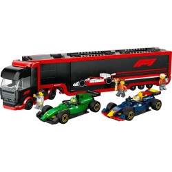 LEGO City 60445 - Autotrasportatore F1 con Monoposto RB20 e AMR24 F1 - Camion Giocattolo da Costruire con 2 Modelli di Auto da C