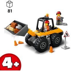 LEGO City 60450 - Pala Gommata Gialla - Escavatore Giocattolo da Costruire, Veicolo da Cantiere con 2 Minifigure, Prescolari Mon