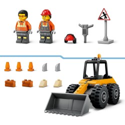 LEGO City 60450 - Pala Gommata Gialla - Escavatore Giocattolo da Costruire, Veicolo da Cantiere con 2 Minifigure, Prescolari Mon