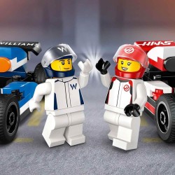 LEGO City 60464 - Williams Racing e Haas F1 - Modelli di Auto da Corsa da Costruire con 2 Minifigure di Piloti e Starter Brick