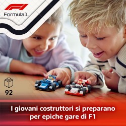 LEGO City 60464 - Williams Racing e Haas F1 - Modelli di Auto da Corsa da Costruire con 2 Minifigure di Piloti e Starter Brick