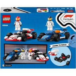 LEGO City 60464 - Williams Racing e Haas F1 - Modelli di Auto da Corsa da Costruire con 2 Minifigure di Piloti e Starter Brick