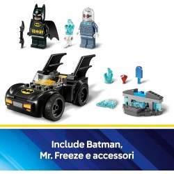 LEGO DC 76301 - Batman e Batmobile Contro Mr. Freeze - Macchina Giocattolo del Supereroe con 2 Minifigure, Accessori e Starter B